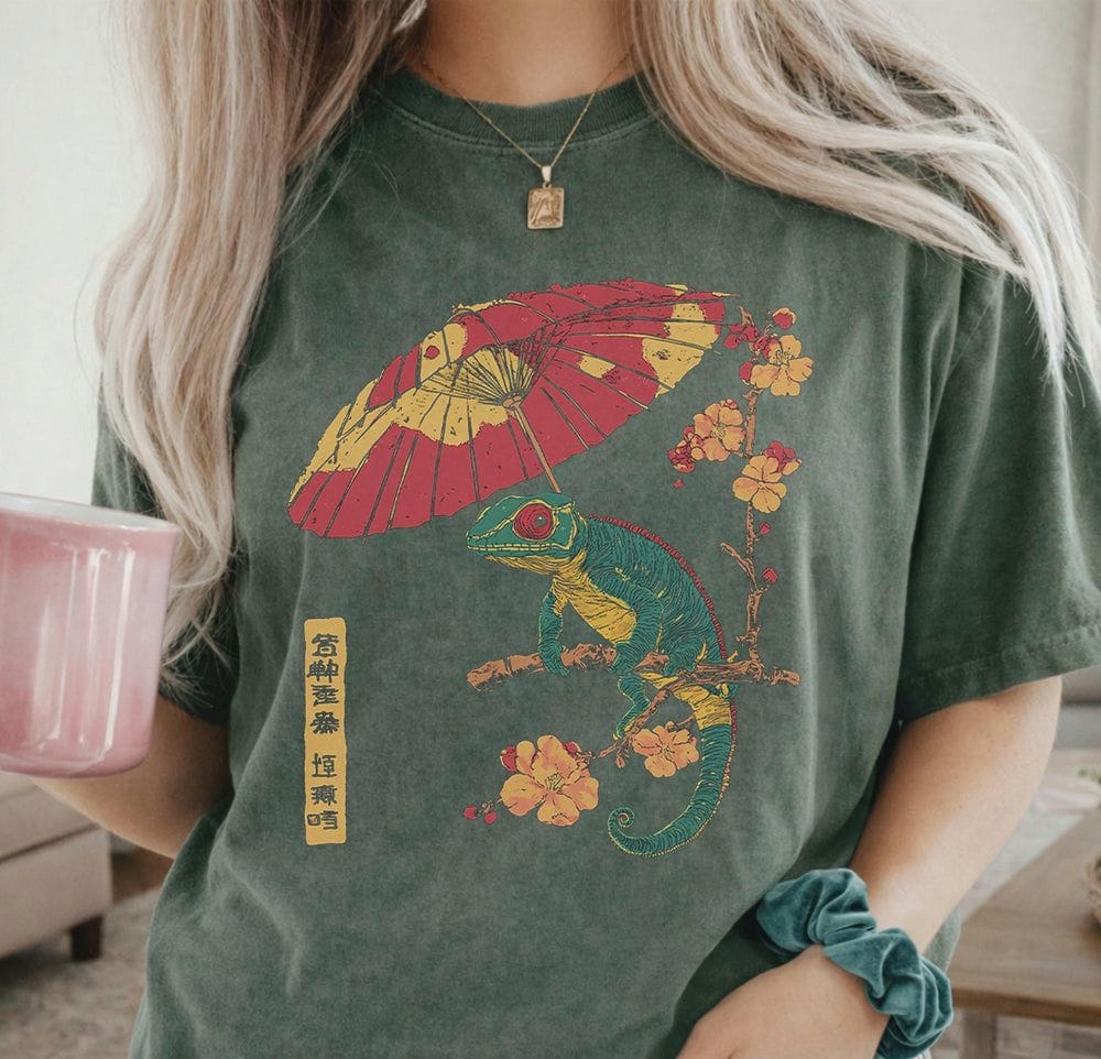 Chameleon Japanese T-Shirt - Charmed and Wyld