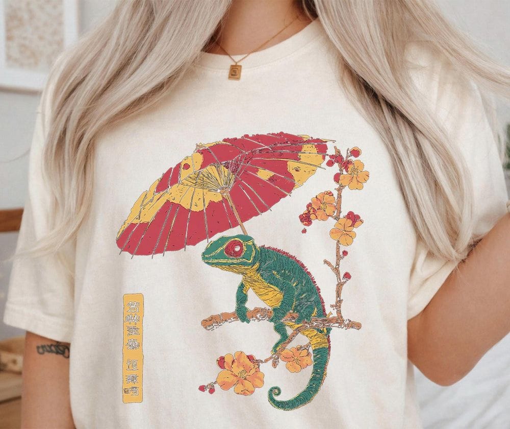 Chameleon Japanese T-Shirt - Charmed and Wyld