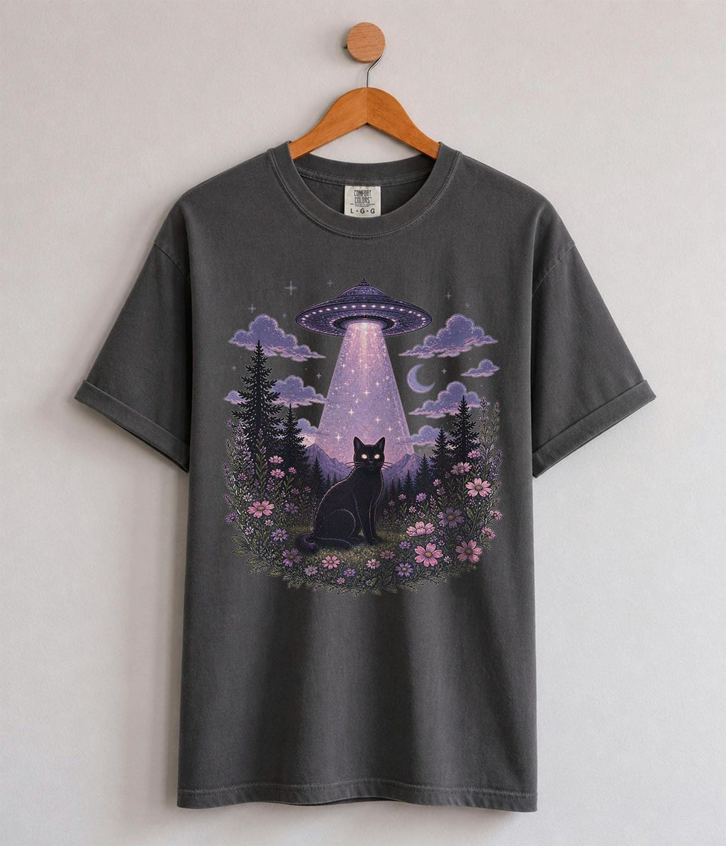 UFO Alien Abduction Cat T Shirt