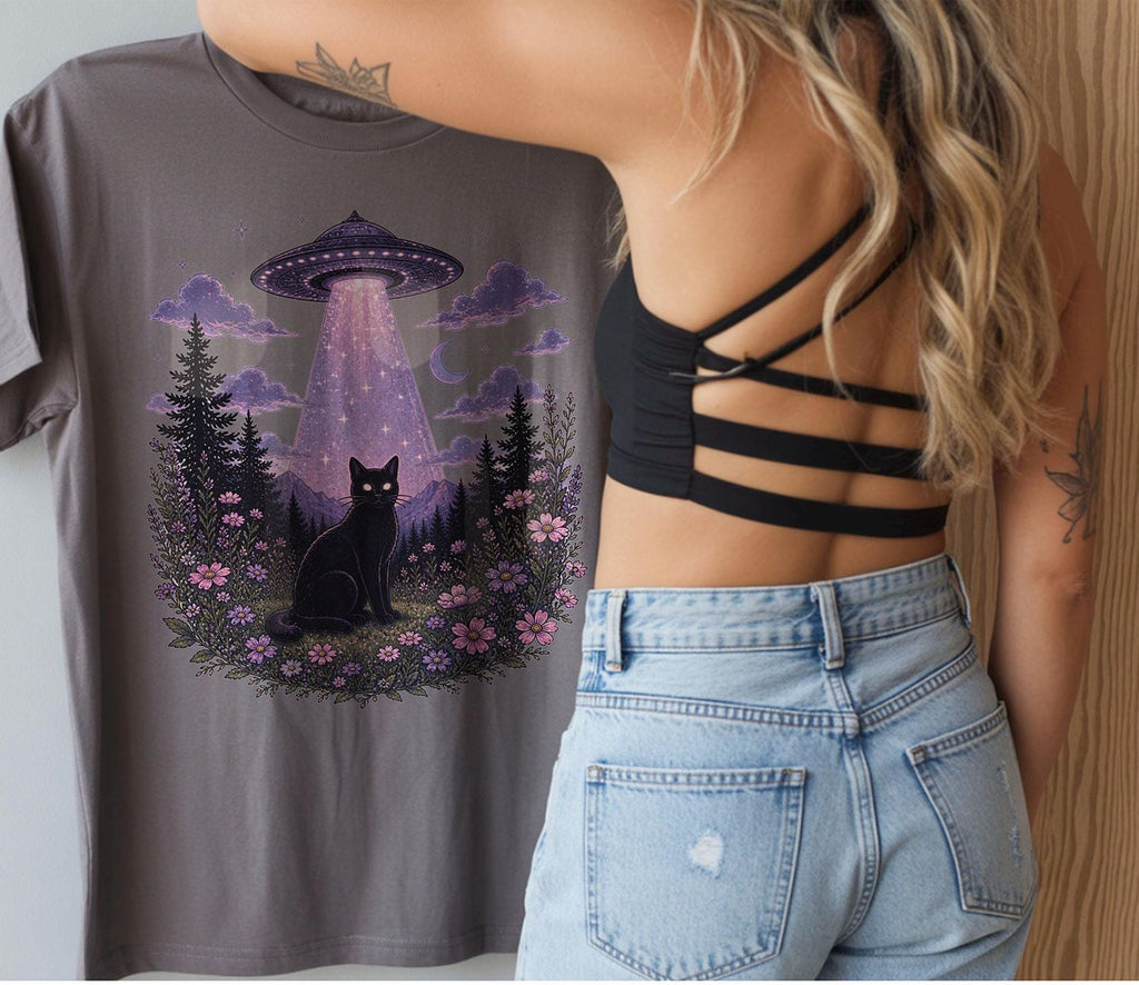 UFO Alien Abduction Cat T Shirt