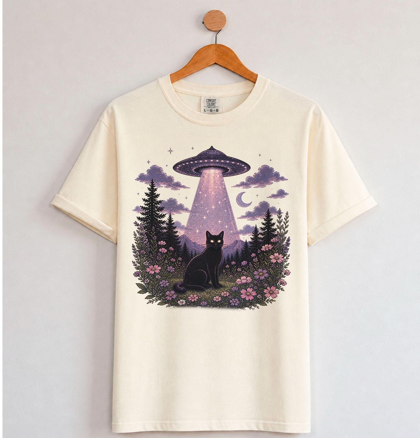 UFO Alien Abduction Cat T Shirt