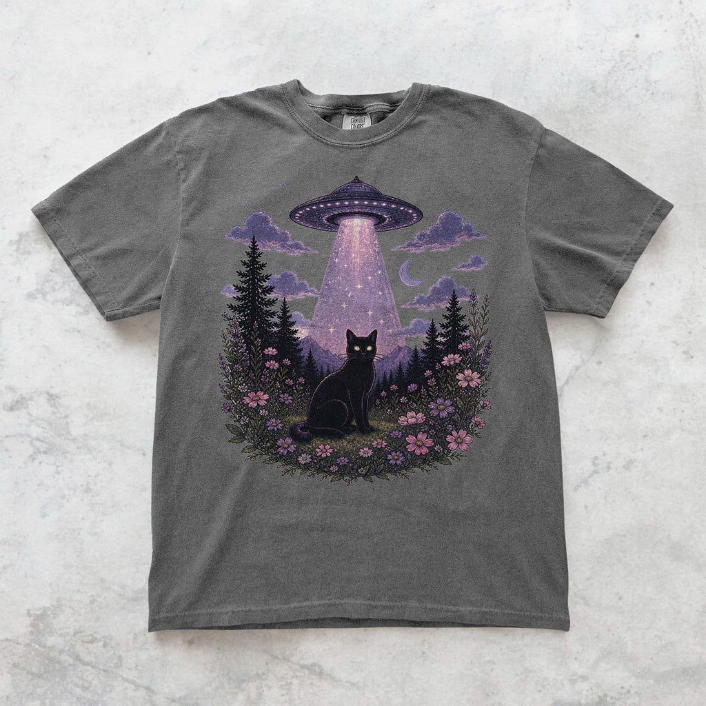 UFO Alien Abduction Cat T Shirt