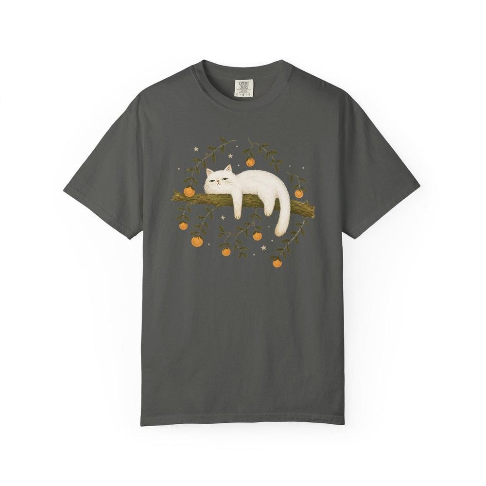 Sleepy White Cat T-Shirt - Charmed and Wyld