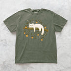 Sleepy White Cat T-Shirt - Charmed and Wyld