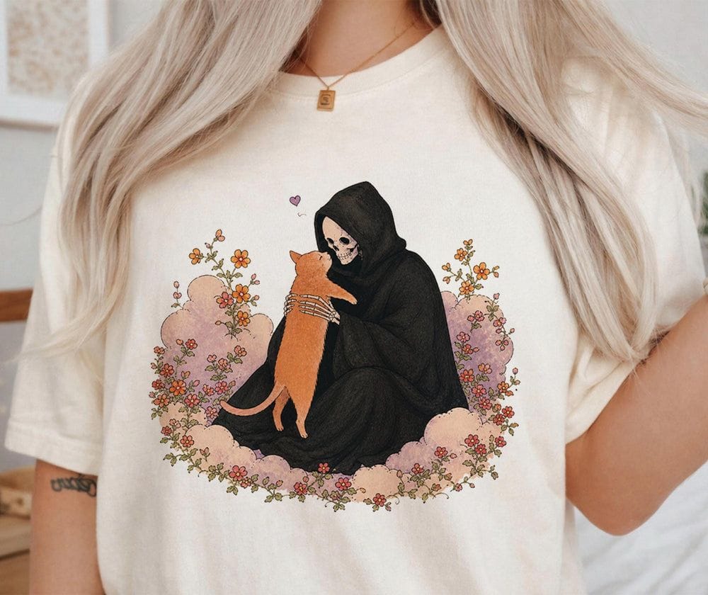 Grim Reaper Cat T-Shirt - Charmed and Wyld