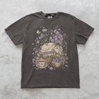 Sleeping Cat Purple Wildflower T-Shirt