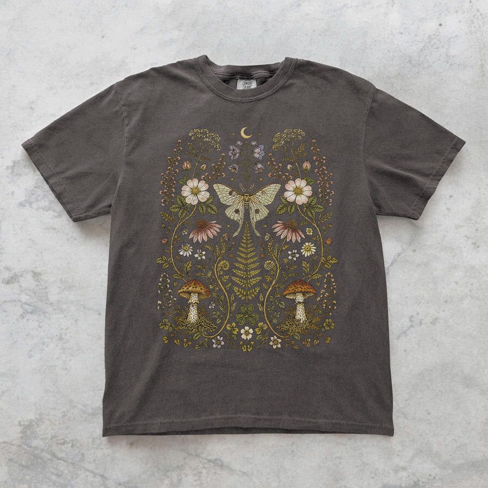Whimsical Moth Wildflower T-Shirt
