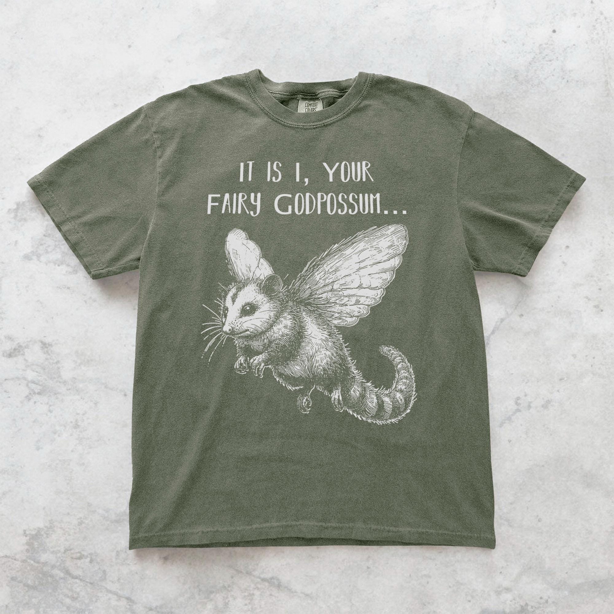Fairy Godpossum Shirt, Funny Possum Tshirt, Whimsical Cottagecore Tee, Cute Woodland Animal Shirt, Fairycore Graphic Tee, Comfort Colors