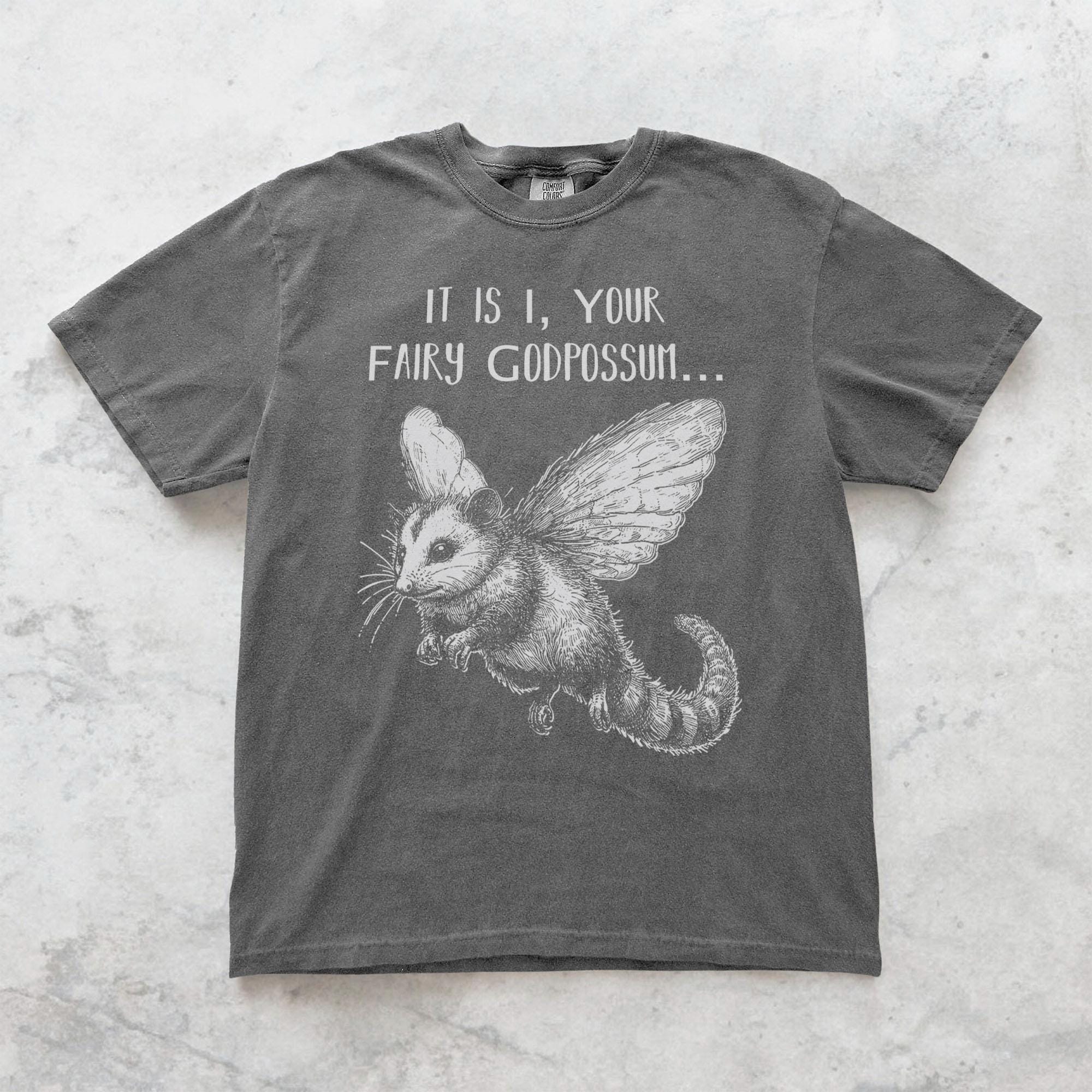 Fairy Godpossum Shirt, Funny Possum Tshirt, Whimsical Cottagecore Tee, Cute Woodland Animal Shirt, Fairycore Graphic Tee, Comfort Colors