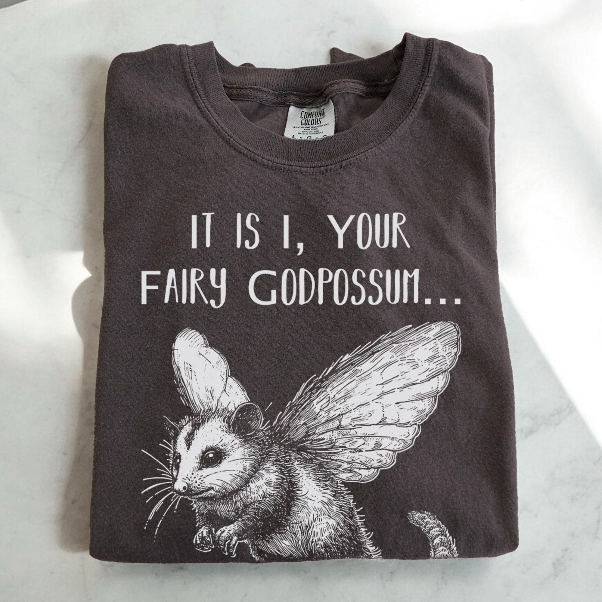 Fairy Godpossum Shirt, Funny Possum Tshirt, Whimsical Cottagecore Tee, Cute Woodland Animal Shirt, Fairycore Graphic Tee, Comfort Colors