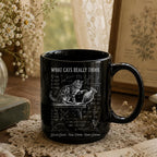 Funny Cat Science Black Ceramic Mug