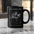 Funny Cat Science Black Ceramic Mug