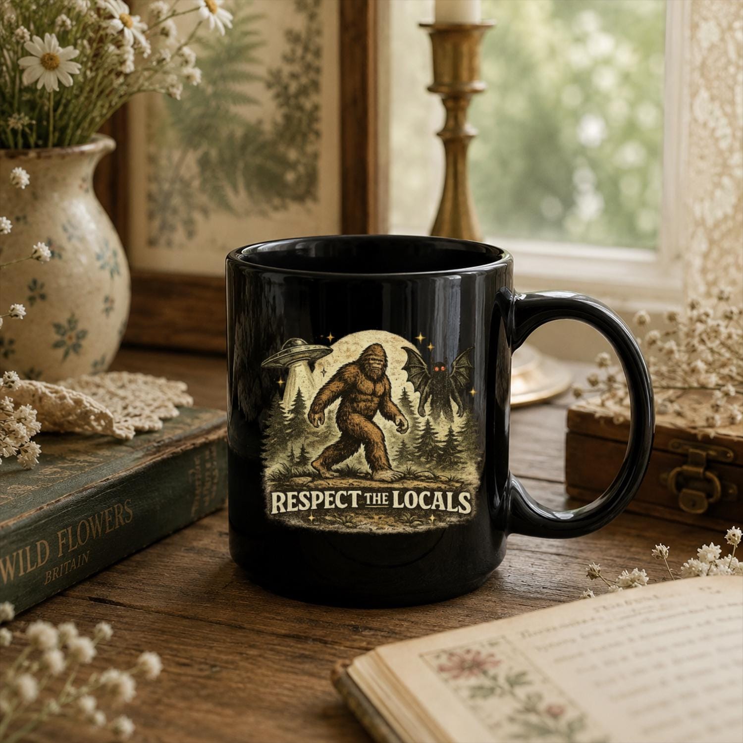 Respect The Locals Black Ceramic Mug