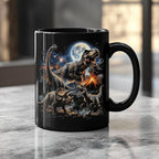 Dinosaur Mug, Jurassic Black Ceramic Mug