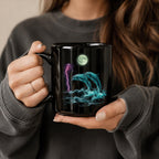 Dolphin Black Ceramic Mug