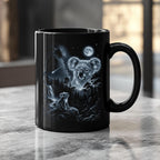Mystical Koala Black Ceramic Mug