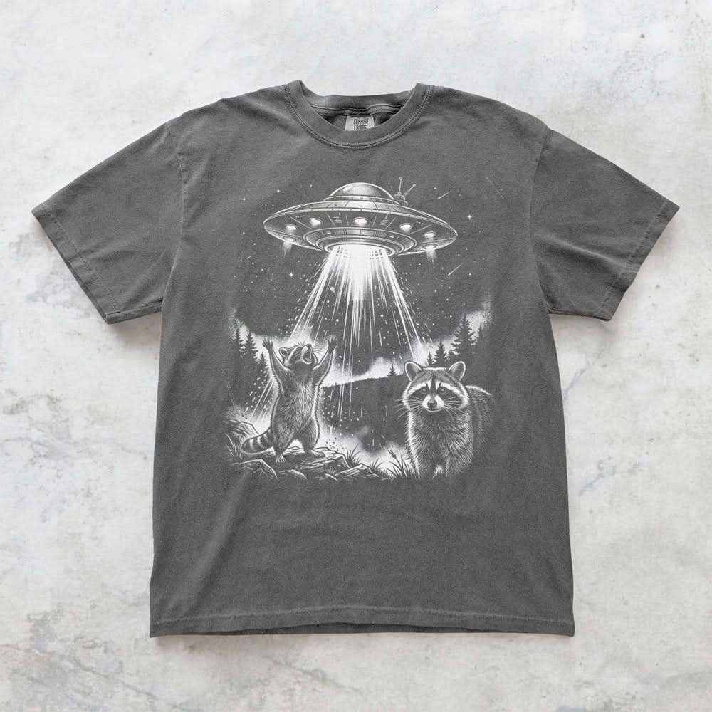 Raccoon Alien Invasion T-shirt