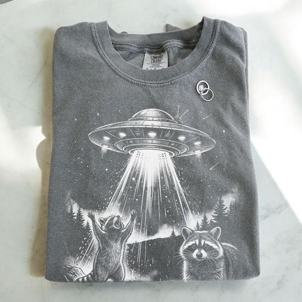 Raccoon Alien Invasion T-shirt