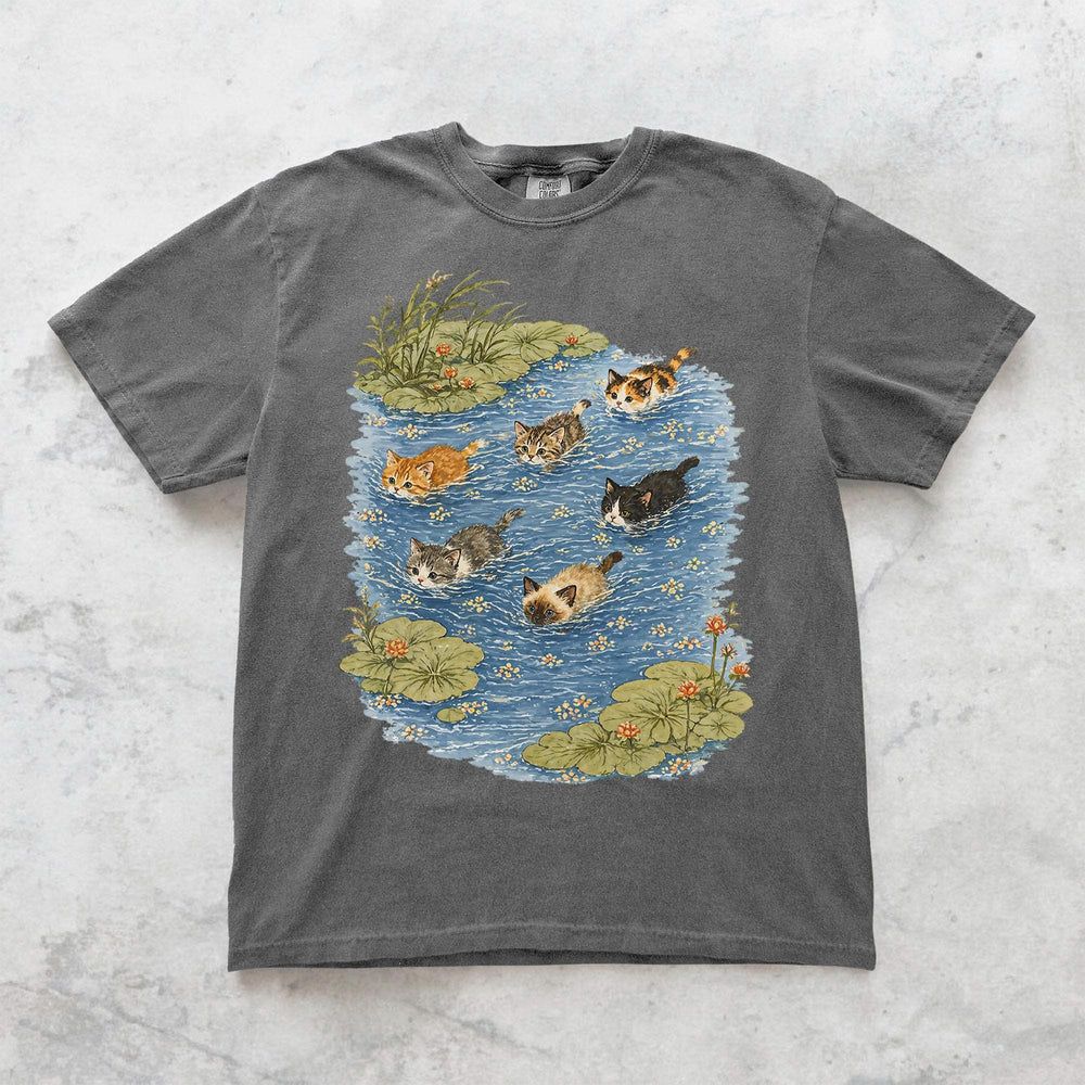 Swimming Cats in Pond T-Shirt