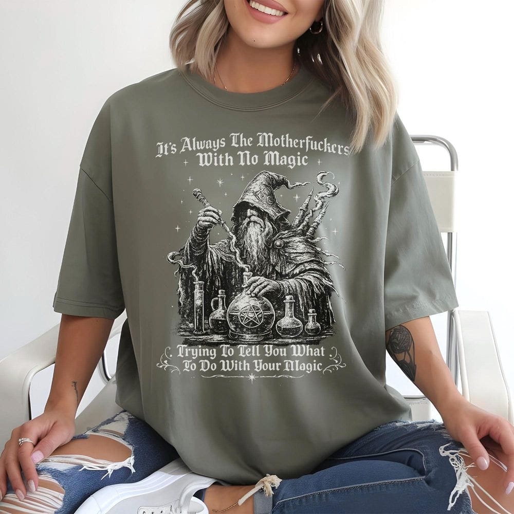 Cussing Wizard T-Shirt - Charmed and Wyld