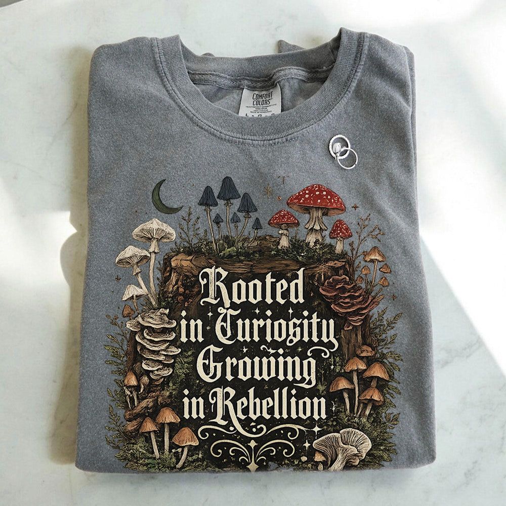 Rooted in Curiosity Rebellion Mushroom T-Shirt