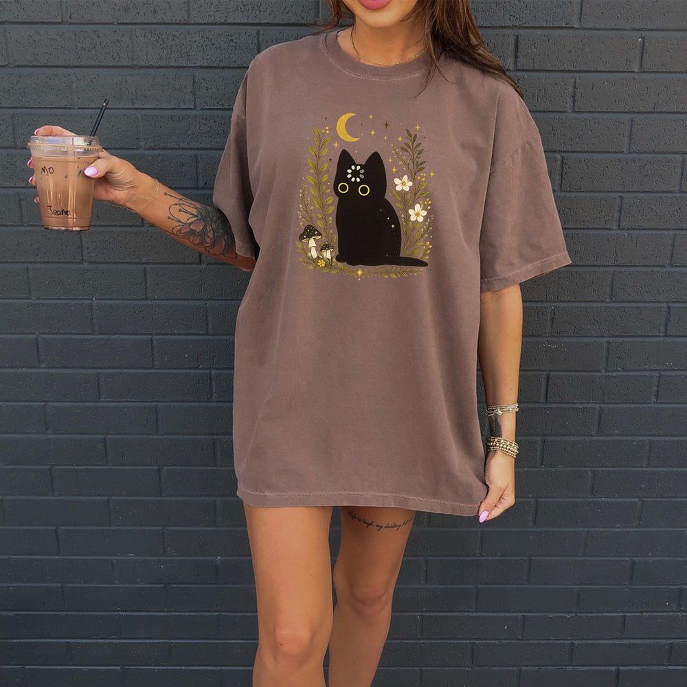 Black Cat Thinking T-Shirt