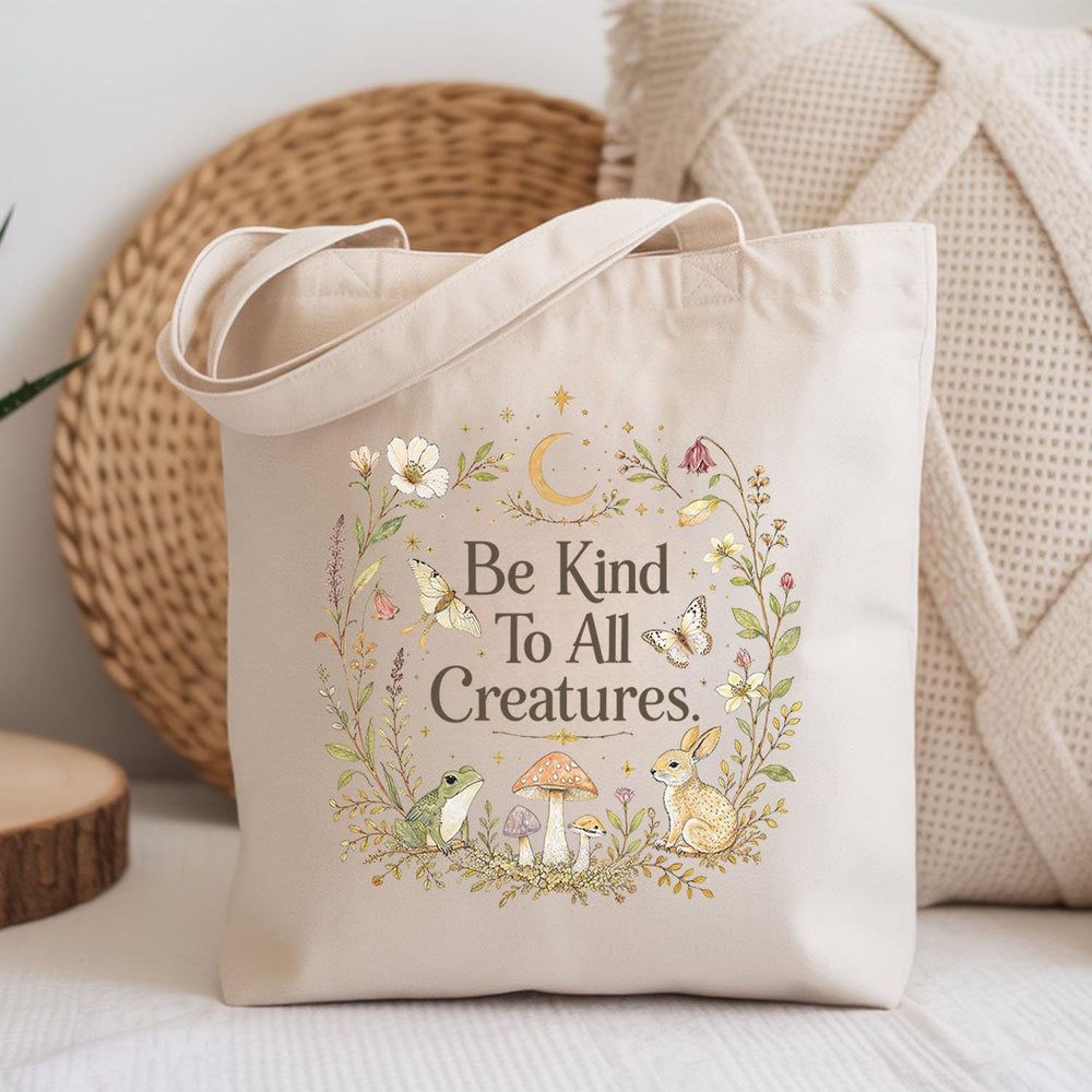 Be Kind to All Creatures Cotton Tote Bag