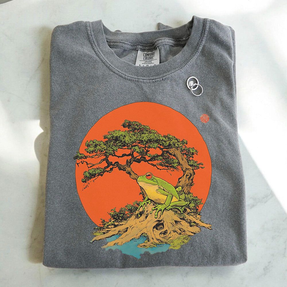 Bonsai Tree Sun and Frog T-Shirt
