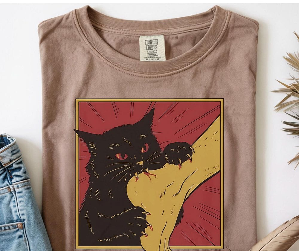 Black Cat Vampire T-shirt - Charmed and Wyld