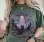 UFO Alien Abduction Cat T Shirt
