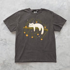 Sleepy White Cat T-Shirt - Charmed and Wyld