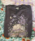 Sleeping Cat Purple Wildflower T-Shirt