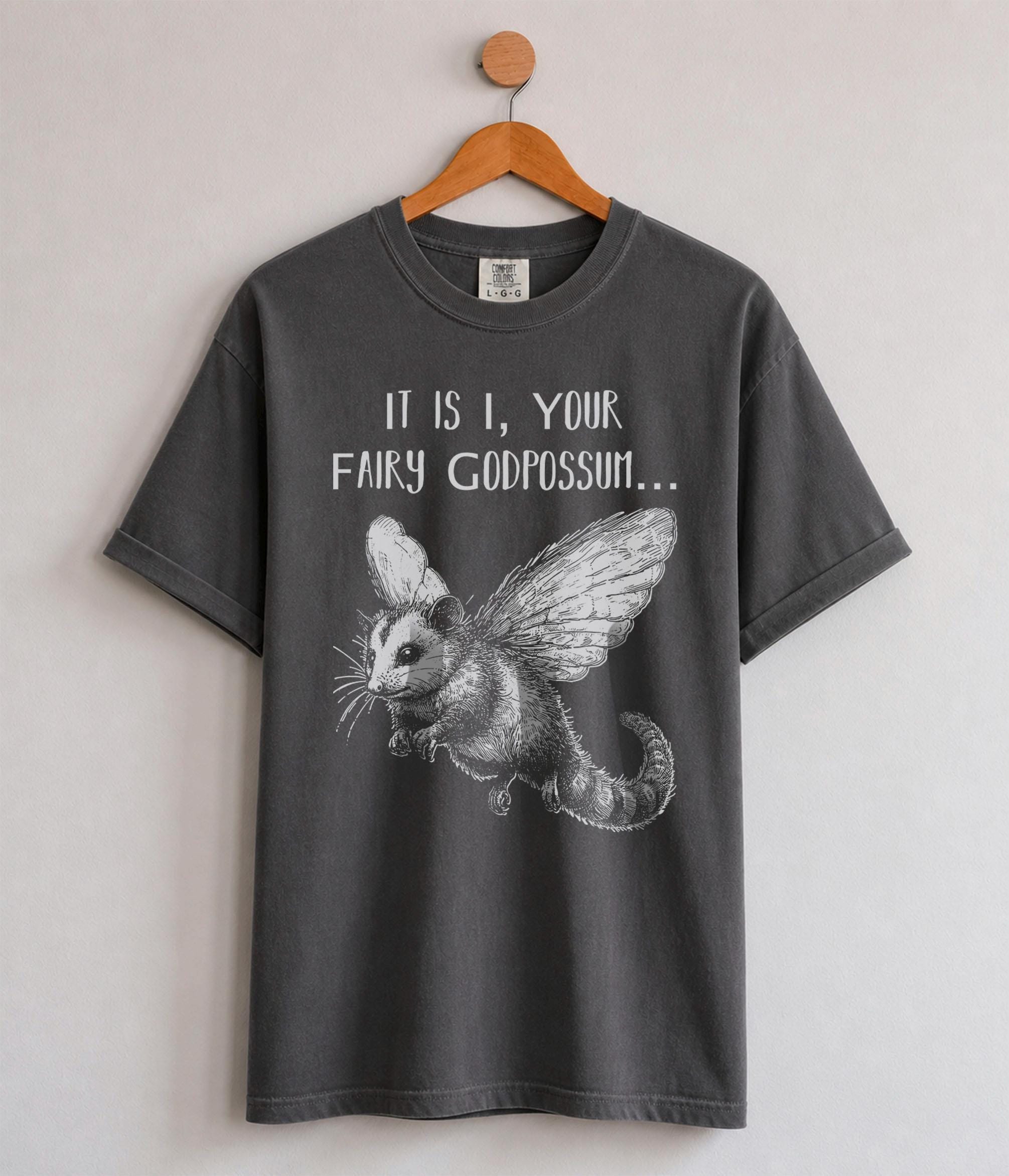 Fairy Godpossum Shirt, Funny Possum Tshirt, Whimsical Cottagecore Tee, Cute Woodland Animal Shirt, Fairycore Graphic Tee, Comfort Colors