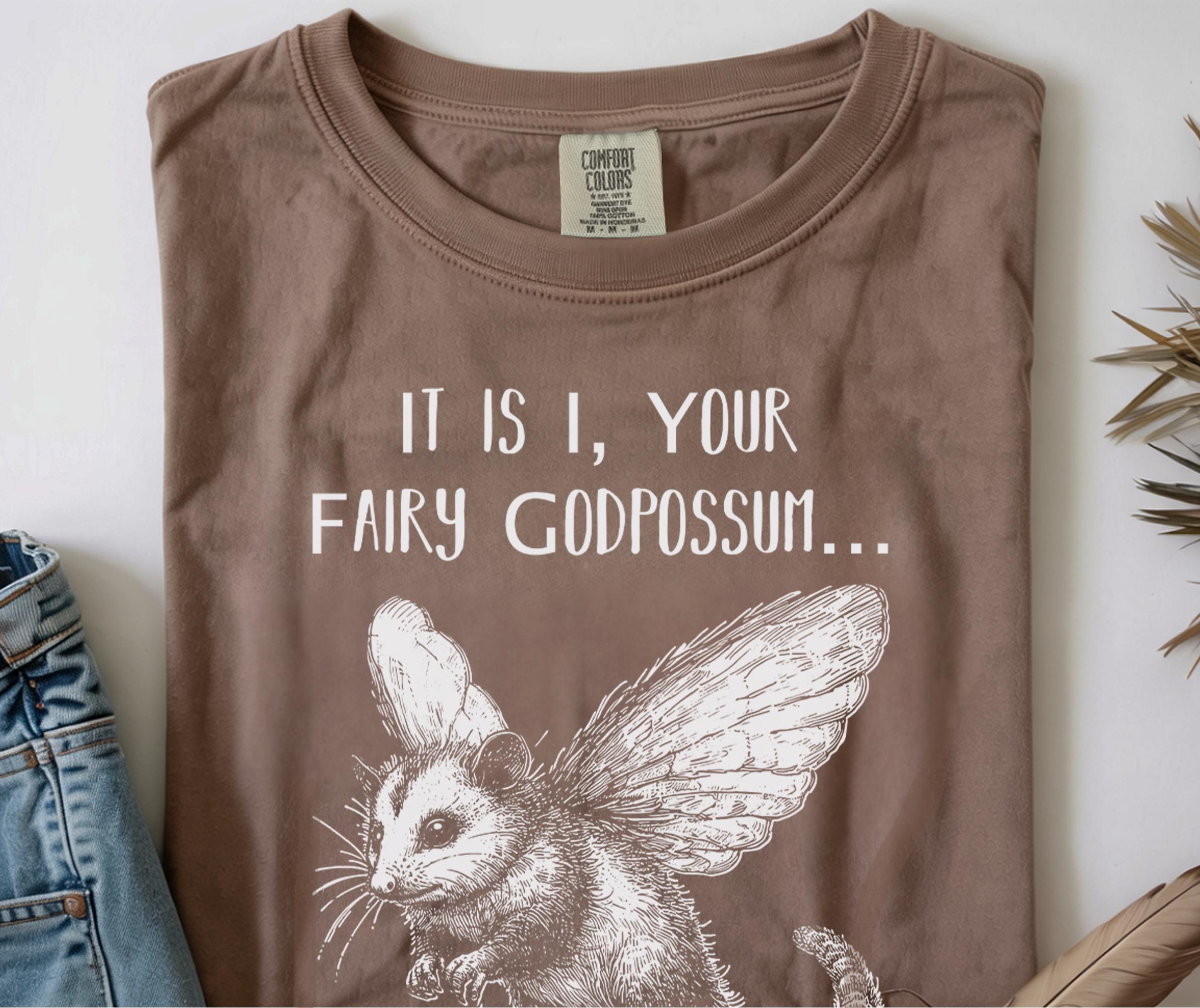 Fairy Godpossum Shirt, Funny Possum Tshirt, Whimsical Cottagecore Tee, Cute Woodland Animal Shirt, Fairycore Graphic Tee, Comfort Colors