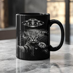 Alien Cat Black Ceramic Mug