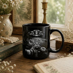 Alien Cat Black Ceramic Mug