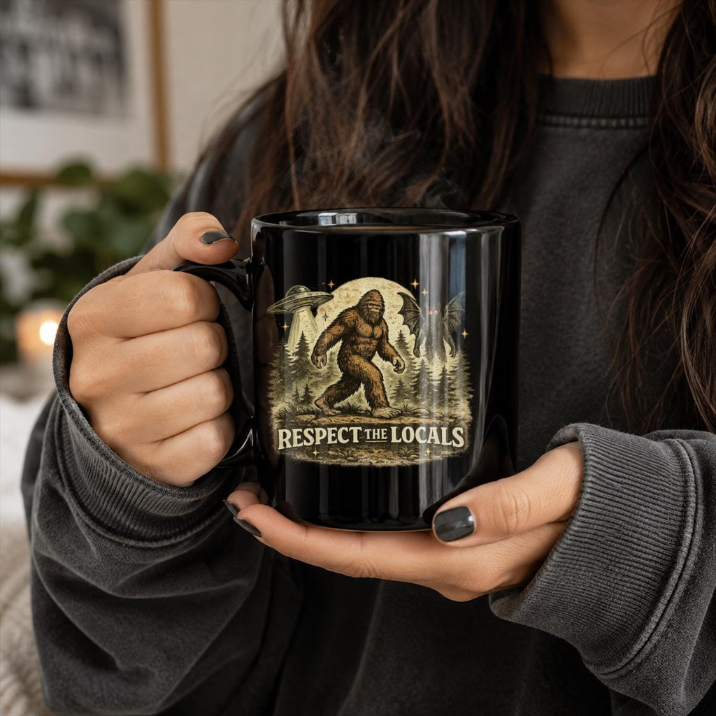 Respect The Locals Black Ceramic Mug