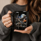 Dinosaur Mug, Jurassic Black Ceramic Mug