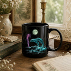 Dolphin Black Ceramic Mug