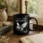 Fairy Godpossum Black Ceramic Mug