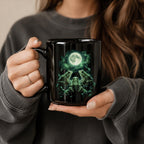 Mystical Frog Black Ceramic Mug