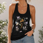 Fairy Cat Tank Top, Cat Lover Racerback Tank, Fairycore Tank Top, Cottagecore Cat Shirt, Whimsical Cat Gift, Fantasy Tank, Cute Summer Top