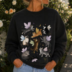 Fairy Cat Sweatshirt, Cat Lover Crewneck, Cottagecore Sweatshirt, Fairycore Whimsical Cat Sweater, Fantasy Cat Jumper, Cute Cat Mom Gift