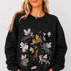 Fairy Cat Sweatshirt, Cat Lover Crewneck, Cottagecore Sweatshirt, Fairycore Whimsical Cat Sweater, Fantasy Cat Jumper, Cute Cat Mom Gift