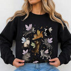 Fairy Cat Sweatshirt, Cat Lover Crewneck, Cottagecore Sweatshirt, Fairycore Whimsical Cat Sweater, Fantasy Cat Jumper, Cute Cat Mom Gift