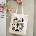 Fairy Cat Tote Bag, Cat Lover Tote, Cottagecore Tote Bag, Fairycore Bag, Whimsical Cat Gift, Fantasy Cat Tote, Cute Reusable Shopping Bag