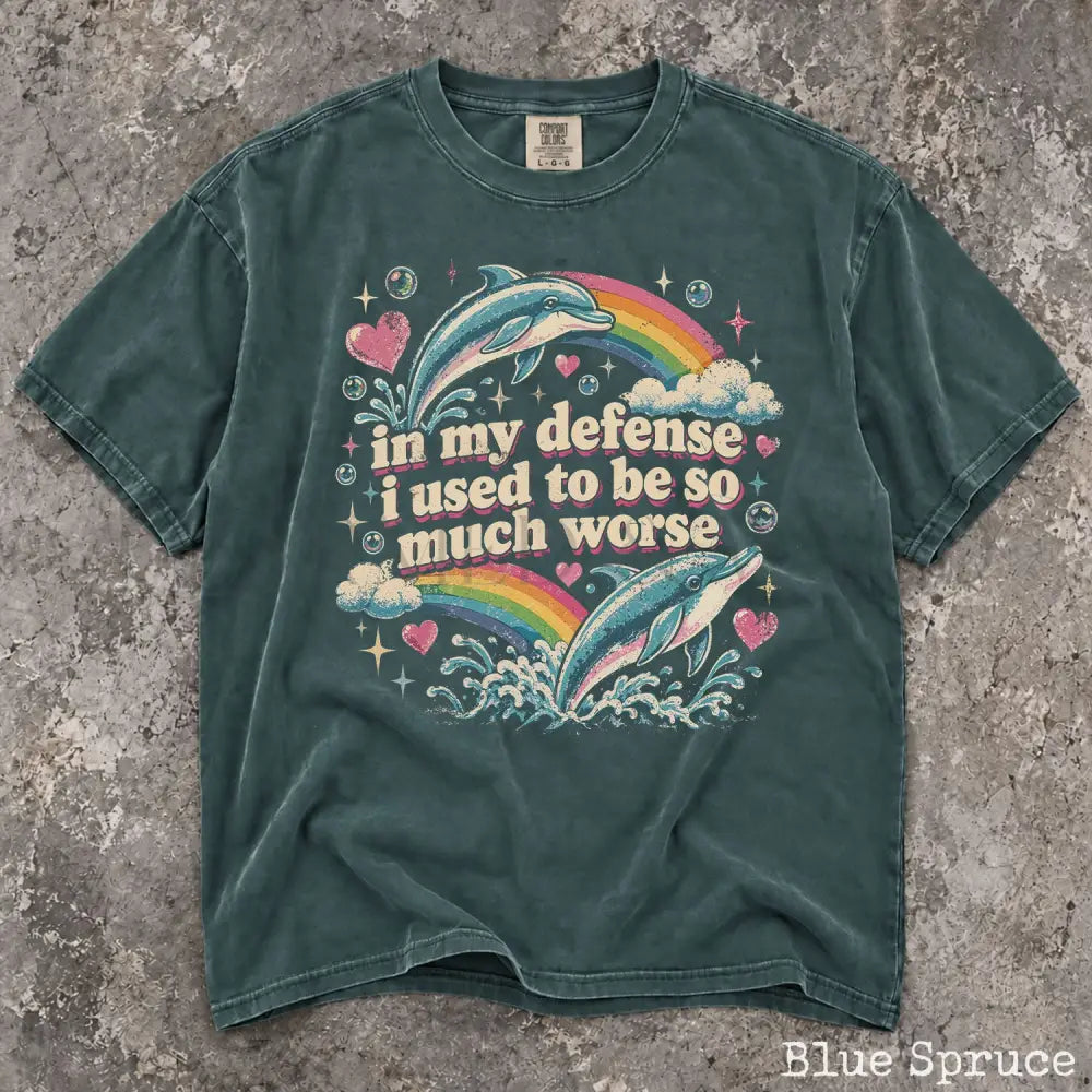 In My Defense Comfort Colors T-Shirt - Blue Spruce / S - T-Shirt