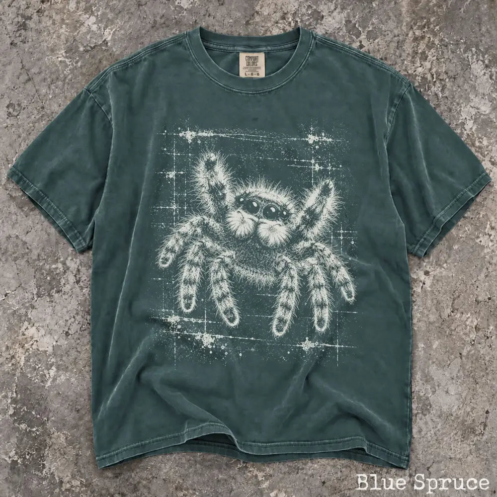 Jumping Spider Comfort Colors T-Shirt - Blue Spruce / S - T-Shirt