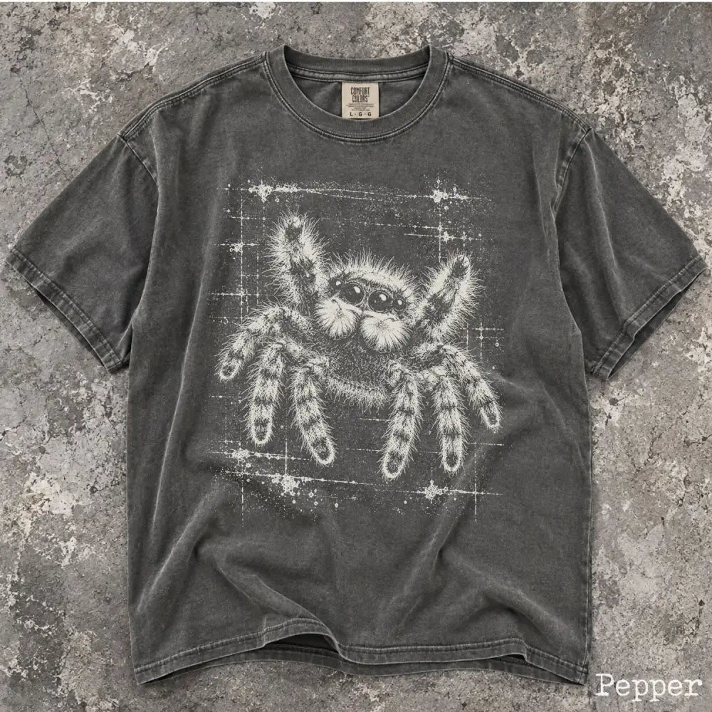Jumping Spider Comfort Colors T-Shirt - Pepper / S - T-Shirt