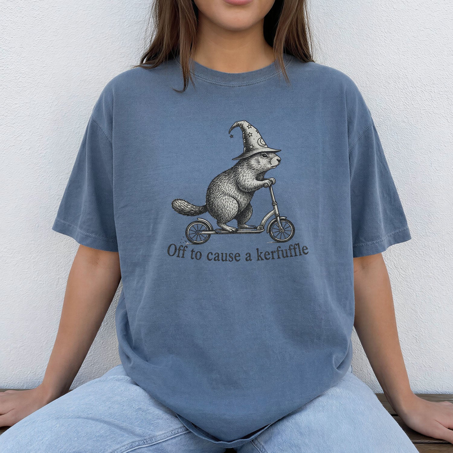 Off to Cause a Kerfuffle Wizard Otter T-Shirt